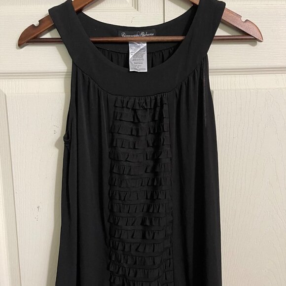 Appropriate Behavior Womens Black Y2K Ruffle Front Sleeveless Shift Dress Medium - Picture 4 of 7